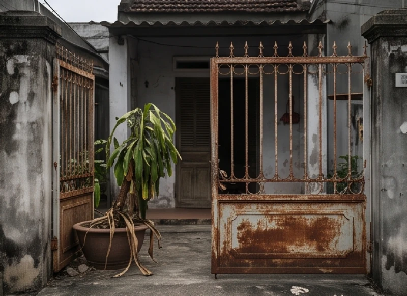 Góc hiên nhà có cây cối héo úa cảnh báo luồng sát khí đi vào cửa chính