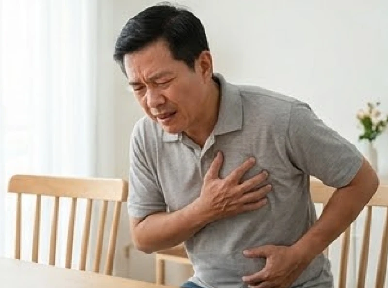 Cảm giác lạ trên cơ thể là điềm gì: Tâm linh hay bệnh lý? 6 Người đàn ông ôm ngực trái với biểu hiện đau tức và khó thở cần được đưa đi cấp cứu ngay lập tức