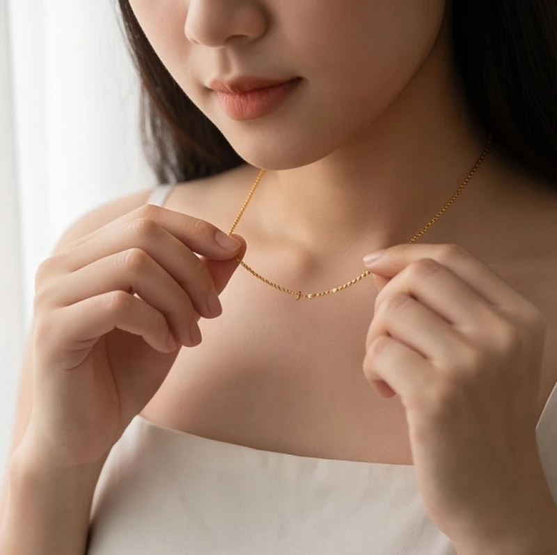 Đứt dây chuyền vàng là điềm gì: Giải mã tâm linh và chi phí hàn 1 Người phụ nữ cầm trên tay sợi dây chuyền vàng vừa bị đứt gãy với vẻ mặt đầy nét suy tư