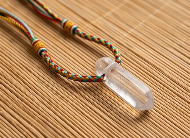 Dây chuyền phong thủy tuổi Dậu: Chọn đá, phối dây và bảng giá 9 Sợi dây dù ngũ sắc bện thủ công chắc chắn kết hợp với mặt đá thạch anh tự nhiên