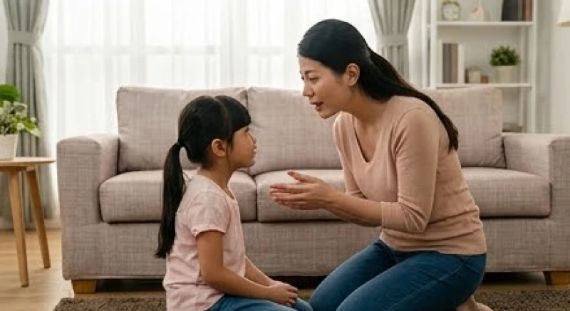 Mơ thấy con gái bị bắt cóc: Giải mã điềm báo và số may mắn 7 Người mẹ đang nhẹ nhàng trò chuyện và hướng dẫn con gái các kỹ năng tự vệ cơ bản ngay tại phòng khách