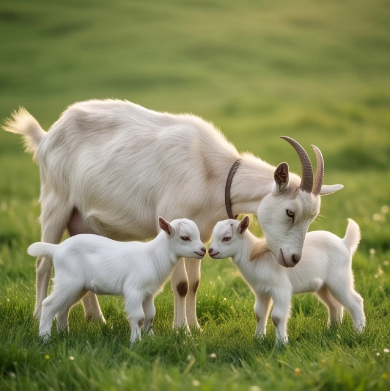 Mơ thấy đàn dê: Ý nghĩa bối cảnh, số may mắn và cách hóa giải 6 Dê mẹ âu yếm chăm sóc đàn con nhỏ xinh xắn trên bãi cỏ mềm mại