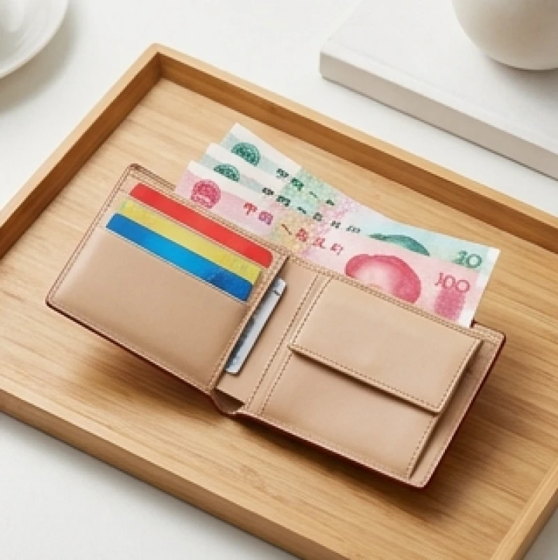 Tiền mồi màu đỏ được đặt cẩn thận vào chiếc ví phong thủy mới để đón tài lộc