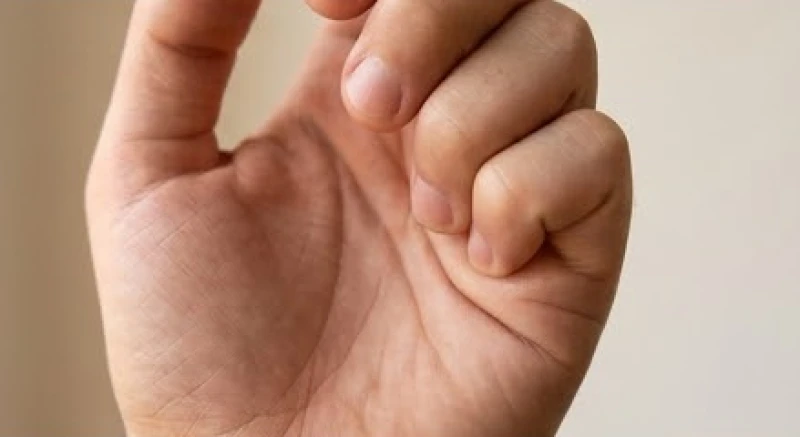 Cách gập nhẹ ngón út để đếm chính xác các đường chỉ dọc nổi lên ở mép bàn tay