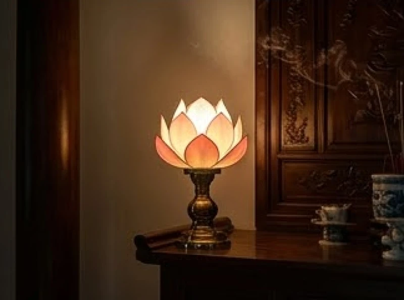 Đèn trong nhà tự tắt là điềm gì? Giải mã điềm báo và cách xử lý 9 Chiếc đèn hoa sen trên bàn thờ gia tiên mất nguồn điện tối đen