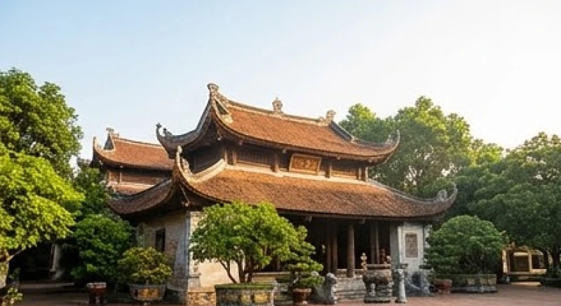 Khung cảnh cổ kính và trang nghiêm tại đền Cô Bé Chí Mìu ở xã Hương Sơn huyện Lạng Giang