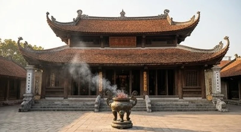 Cổng đền Đồng Bằng uy nghi tại Thái Bình nơi diễn ra lễ hội Vua Cha Bát Hải