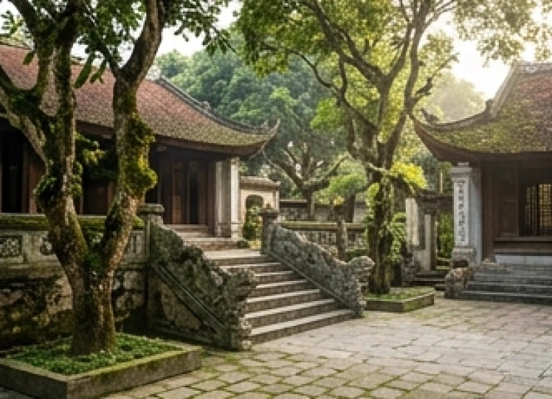 Khuôn viên thanh tịnh và trang nghiêm của Đền Kỳ Cùng nơi lưu giữ thần tích Quan Lớn Tuần Tranh