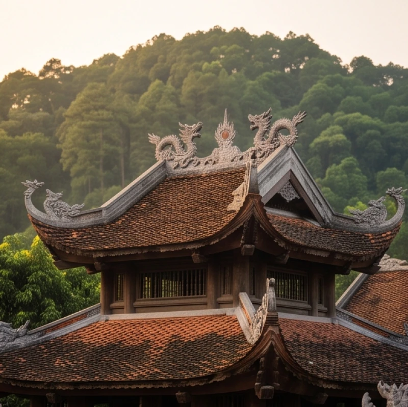 Không gian thờ tự linh thiêng hướng về Đức Thánh Trần tại đồi Hỏa Hiệu linh kiệt