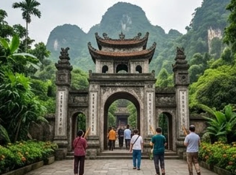 Văn khấn Đền Quốc Mẫu Tây Thiên: Văn bản chuẩn & Hướng dẫn sắm lễ 6 Cổng tam quan Đền Thỏng nằm uy nghi dưới chân núi Tam Đảo đón dòng người đến hành hương