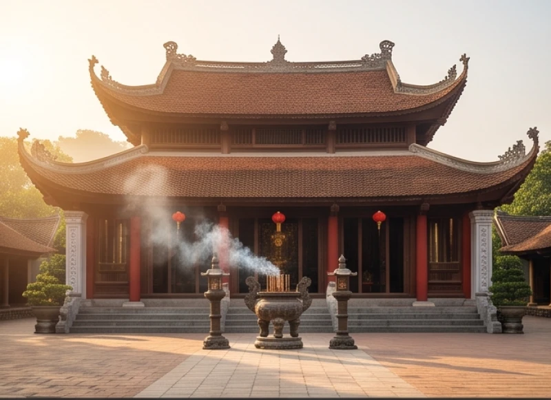 Văn khấn xin lộc Quan Lớn Tuần Tranh: Bài cúng & cách gieo đài 1 Không gian uy nghi tại đền Tranh Hải Dương nơi du khách thập phương dâng lễ cầu tài lộc và bình an