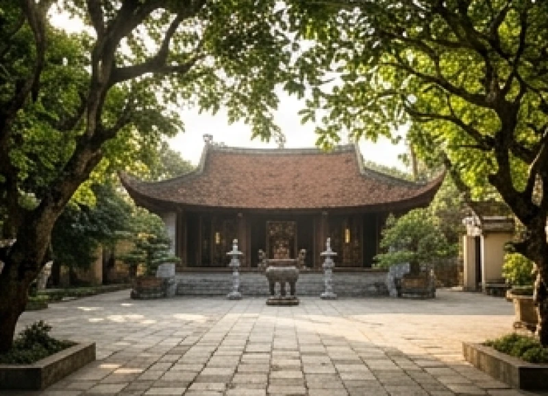 Văn khấn cầu siêu cho thai nhi tại chùa: Cách sắm lễ và thủ tục 11 Khuôn viên chùa rợp bóng cây xanh mang lại cảm giác bình an cho những người đến làm lễ cầu siêu