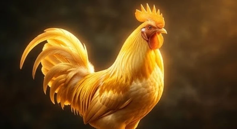 Mơ thấy gà vàng: Giải mã điềm tài lộc và sổ mơ con số 1 Ánh sáng rực rỡ chiếu lên bộ lông hoàng kim của con gà trống giải thích ý nghĩa mơ thấy gà vàng đón tài lộc