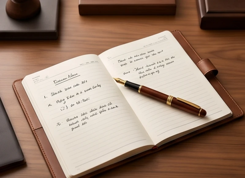 Tử vi trọn đời tuổi Giáp Tý 1984 nữ mạng: diễn biến 18-51 tuổi 5 Bàn làm việc gọn gàng với cây bút máy và tài liệu ghi chép các mốc sự nghiệp quan trọng