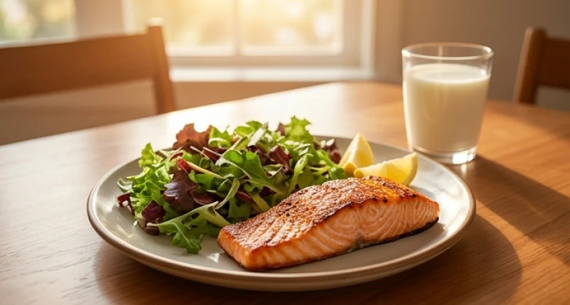 Bữa ăn dinh dưỡng cho mẹ bầu với thực phẩm giàu canxi và vitamin D