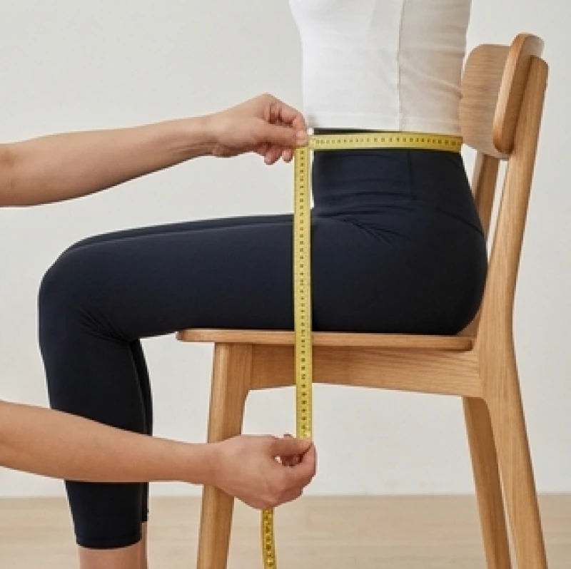 Thao tác đo chiều cao ngồi bằng thước dây để tính toán chỉ số Skelie chuẩn xác