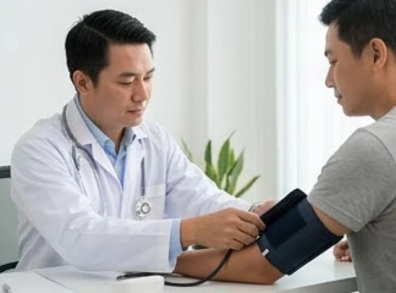 Cảm giác lạ trên cơ thể là điềm gì: Tâm linh hay bệnh lý? 9 Bác sĩ đang đo huyết áp cho bệnh nhân để kiểm tra các dấu hiệu rối loạn nhịp tim và bồn chồn lo âu
