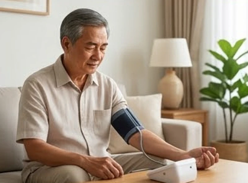 Tử vi trọn đời tuổi Giáp Thìn 1964 nam mạng: Mốc hạn và hóa giải 9 Người đàn ông lớn tuổi đang tự đo huyết áp tại nhà để chủ động theo dõi và bảo vệ sức khỏe tim mạch