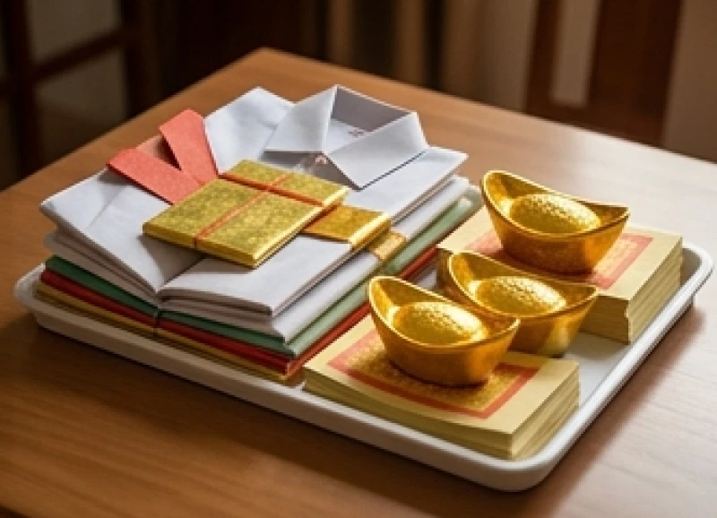 Văn khấn giỗ hết mẹ chuẩn nghi thức: Bài cúng Hiển Tỷ và xả tang 3 Các vật phẩm vàng mã và trang phục giấy được chuẩn bị đầy đủ để dâng lên mẹ trong ngày giỗ hết.