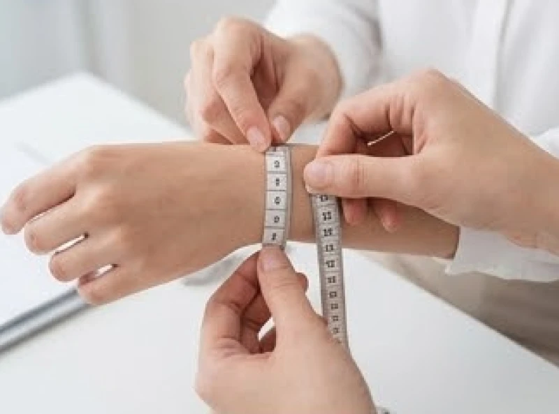 Vòng tay đá phong thủy tuổi Hợi: Chọn size hạt & bảng giá 7 Thao tác dùng thước dây đo chu vi cổ tay để chọn kích thước hạt vòng đá phù hợp