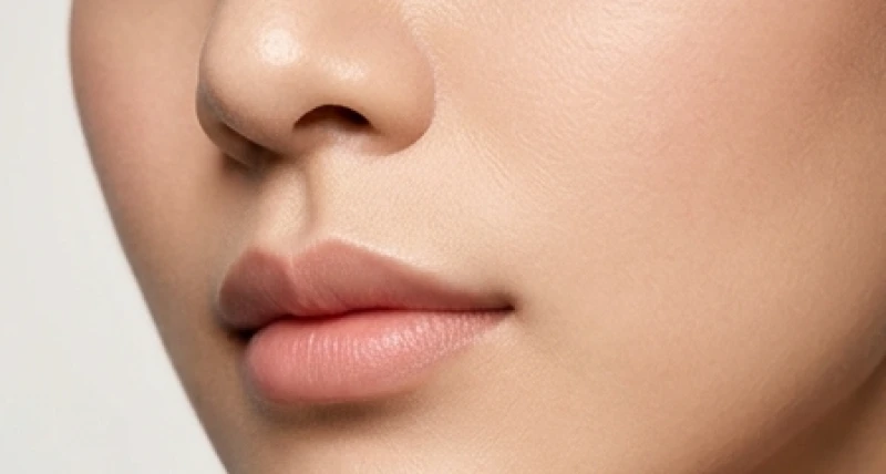 Đường nhân trung sâu nét và cân đối nằm phía trên đôi môi đầy đặn của một cô gái Á Đông