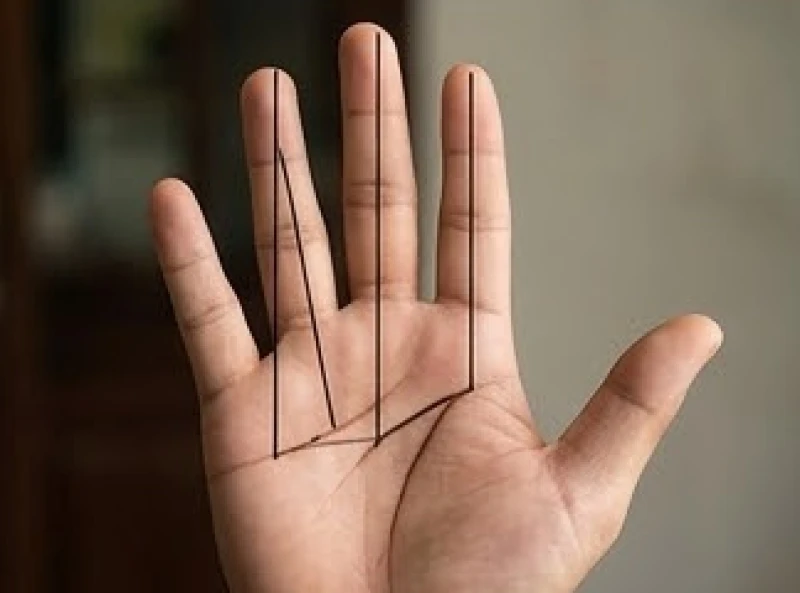 Sử dụng các ngón tay để gióng thẳng xuống lòng bàn tay chia tỷ lệ các mốc thời gian