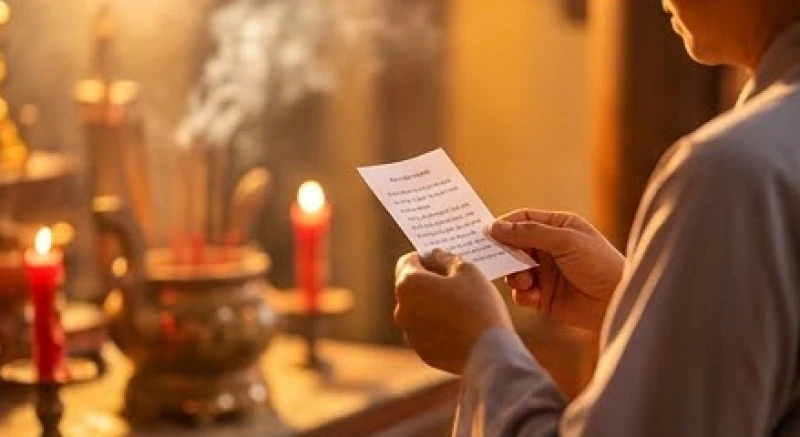 Văn khấn Cô Chín chuẩn nhất: Cách sắm lễ và quy trình dâng hương 4 Người hành hương nhẩm đọc bài văn khấn Cô Chín ngắn gọn để xin lộc tài và bình an chốn cửa đền