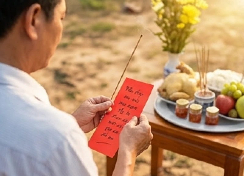 Tuổi Hợi động thổ ngày nào tốt: Tra cứu hoa giáp và mâm cúng 8 Gia chủ chắp tay thành tâm đọc bài văn khấn trước mâm lễ vật để báo cáo Thần linh