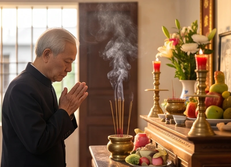 Văn khấn ngày Thương binh Liệt sĩ 27/7: Bài cúng chuẩn nhất 2 Gia chủ chắp tay thành kính đọc bài văn khấn tri ân anh linh liệt sĩ tại nhà