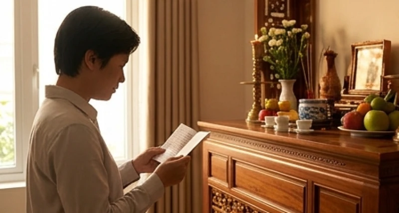 Văn khấn gia tiên khi trở về nhà: Bài cúng và trình tự chuẩn 6 Gia chủ thành tâm nhẩm đọc bài văn khấn báo cáo bình an trước bàn thờ gia đình