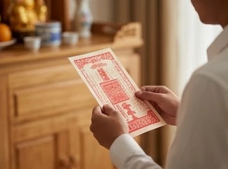 Văn khấn Thần Tài mùng 1: Mâm lễ, giờ hoàng đạo và cách đọc chuẩn 2 Gia chủ cẩn thận cầm tờ giấy ghi rõ bài văn khấn Thần Tài mùng 1 chuẩn bị đọc trước ban thờ