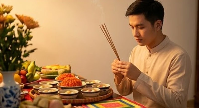Văn khấn thôi nôi bé gái: Bài cúng Mụ chuẩn và mâm lễ 3 miền 5 Người đại diện gia đình thành tâm cầm nén hương đọc văn khấn thôi nôi bé gái