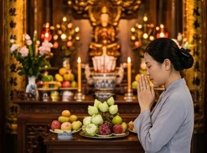 Văn khấn ngày tiệc Quốc Mẫu Tây Thiên: Bài cúng chuẩn 15/2 8 Tín chủ thành tâm chắp tay thỉnh nguyện và đọc bài văn khấn ngày tiệc Quốc Mẫu Tây Thiên