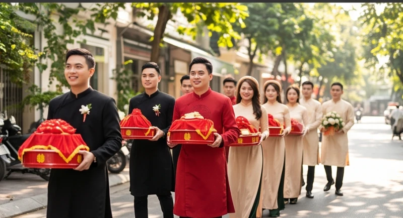 Tuổi Thân nên cưới vào năm nào: Bảng năm đẹp và hóa giải 8 Đội hình bưng quả nam thanh nữ tú mang lễ vật sang nhà gái trong một ngày hoàng đạo khô ráo và vô cùng mát mẻ