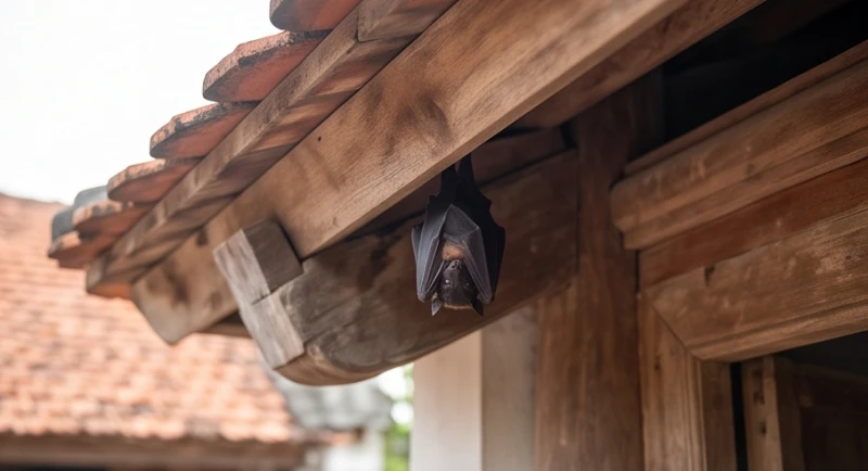 Dơi treo trên mái nhà là điềm gì: Giải mã và cách xử lý tránh kỵ 1 Con dơi nhỏ bình yên đậu dưới hiên ngói báo hiệu dơi treo trên mái nhà là điềm gì lành cho gia chủ