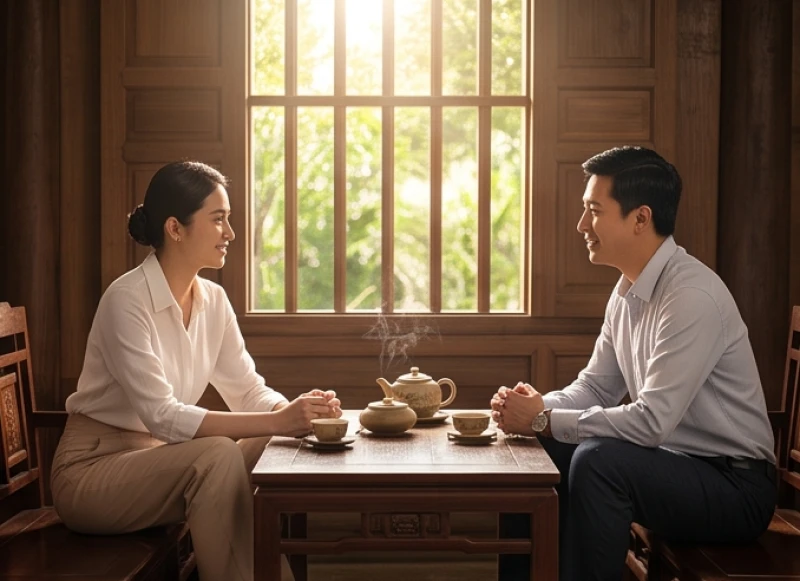 Tử vi tuổi Canh Ngọ 1990 năm 2027: đối chiếu nam nữ & văn khấn 3 Hai người đang thảo luận hợp đồng tượng trưng cho sự hợp tác làm ăn của tuổi Canh Ngọ