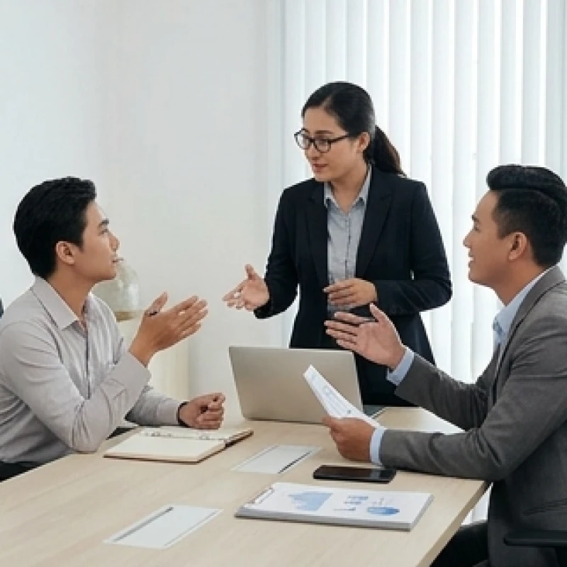 Đội ngũ đồng sáng lập cùng nhau bàn bạc chiến lược kinh doanh bên tách trà