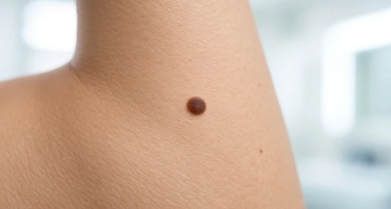 Cấu trúc tế bào hắc sắc tố melanin tập trung trên lớp biểu bì tạo thành nốt ruồi ở ngực phải