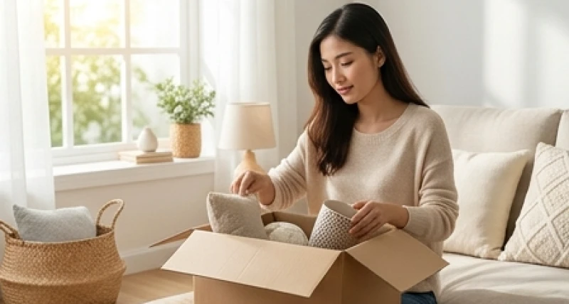 Mơ thấy chuyển nhà điềm báo gì: Giải mã bối cảnh & mẹo hóa giải 1 Người phụ nữ đang cẩn thận sắp xếp và đóng gói đồ đạc vào thùng carton chuẩn bị cho việc dọn nhà