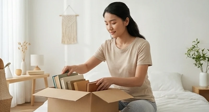 Mơ thấy băng vệ sinh dính máu: Điềm báo, y khoa và con số 4 Người phụ nữ đang đóng gói và dọn dẹp những món đồ cũ không còn sử dụng vào hộp giấy