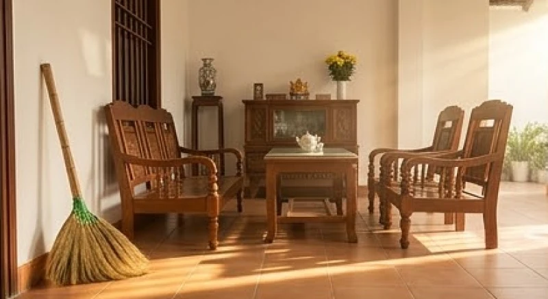 Mơ thấy quét nhà: Giải mã điềm báo, con số lộc và cách hóa giải 1 Hình ảnh một ngôi nhà truyền thống Việt Nam đang được quét dọn sạch sẽ phản ánh điềm báo tốt trong mơ