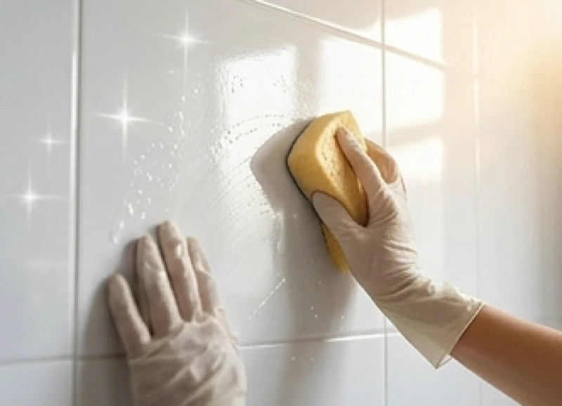 Mơ thấy nhà vệ sinh: Giải mã điềm báo hung cát và số may mắn 7 Bàn tay cầm dụng cụ chà rửa bề mặt gạch ốp tường sáng bóng, đại diện cho nỗ lực làm chủ cuộc sống và dọn dẹp thị phi