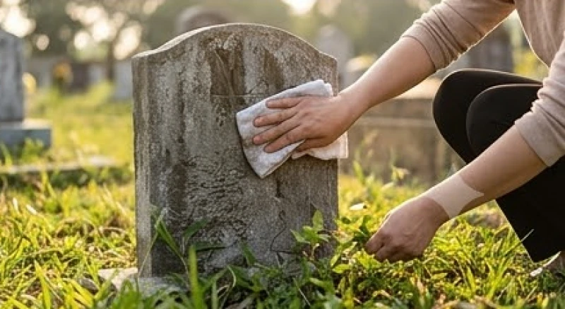 Văn khấn tảo mộ đầu năm: Bài cúng chuẩn và sắm lễ tránh phạm kỵ 8 Con cháu nhẹ nhàng lau chùi bia đá và nhổ cỏ dại xung quanh lăng mộ để giữ gìn sự quang đãng trong dịp đầu xuân