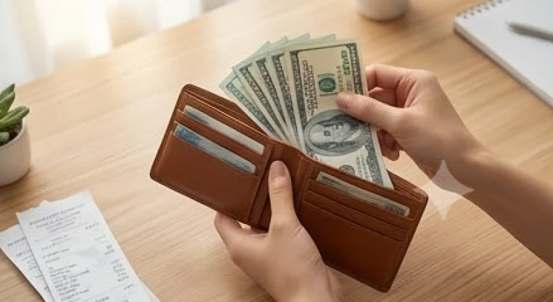Mơ thấy chồng cho tiền: Điềm báo hôn nhân và con số may mắn 8 Đôi bàn tay cẩn thận sắp xếp lại các tờ tiền mặt và vứt bỏ hóa đơn cũ trong chiếc ví da