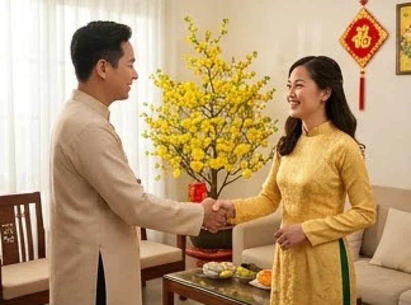 Nụ cười rạng rỡ của người xông đất mang lại may mắn và tránh điều xui xẻo dịp đầu năm