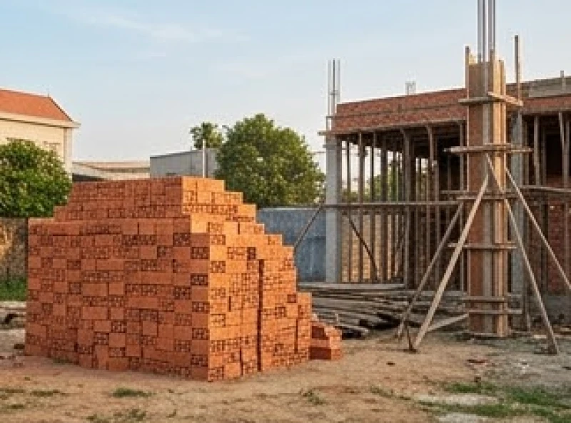 Khu đất trống với các dụng cụ xây dựng nằm im lìm biểu trưng cho việc hoãn khởi công trong năm đầu tam tai