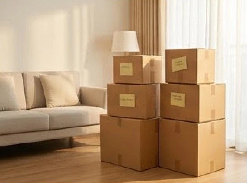 Tuổi Tuất nhập trạch ngày nào tốt: lịch chuẩn & kịch bản hành lễ 5 Các thùng carton đựng đồ đạc được đóng gói cẩn thận chuẩn bị cho việc vận chuyển sang nhà mới