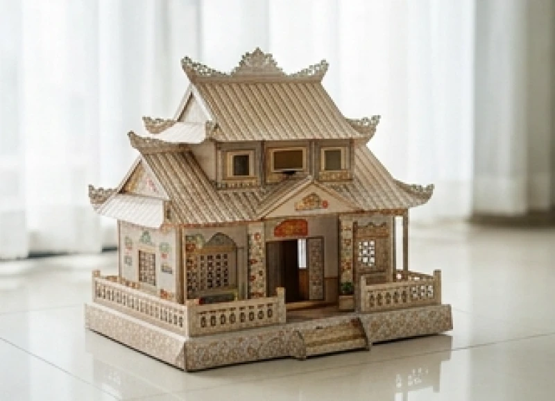 Văn khấn đốt vàng mã cho người mất: bài khấn chuẩn và trình tự nghi lễ 5 Mô hình nhà giấy và đồ mã quy mô lớn được chuẩn bị cho dịp giỗ đầu hoặc cúng 100 ngày