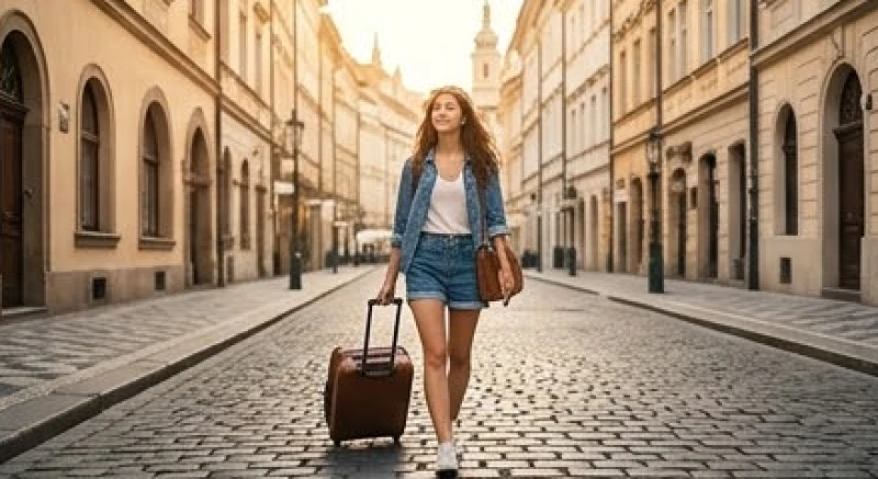Mơ thấy đi chơi xa: Giải mã điềm báo và góc nhìn tâm lý 4 Cô gái trẻ kéo vali dạo bước đầy tự tin trên đường phố của một quốc gia xa lạ