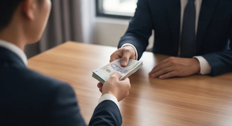 Mơ thấy cầm tiền: Giải mã ý nghĩa từng loại tiền & số tài lộc 4 Hành động đưa xấp tiền mặt cho đối tác qua mặt bàn thể hiện mong muốn chia sẻ tài chính hoặc thỏa hiệp